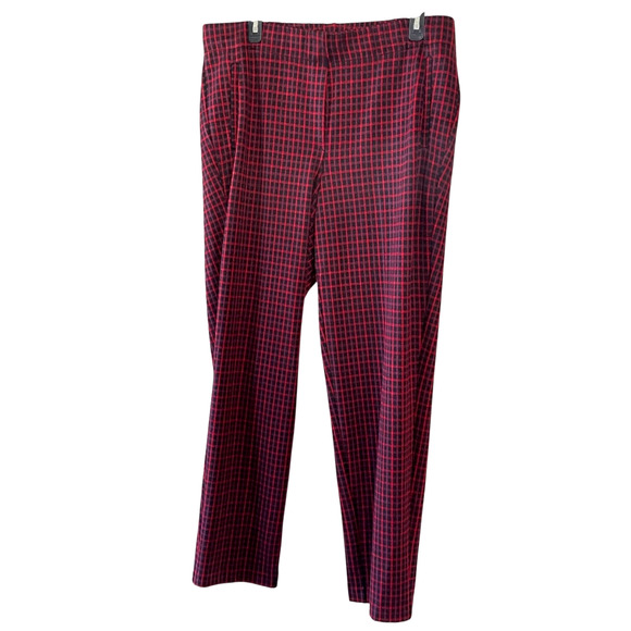 J JILL Size XL Ponte Slim Leg Black/Red/Purple Pull-On Stretch Pockets Pants NWT - Picture 4 of 8